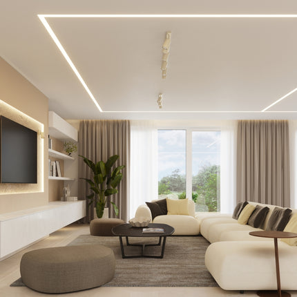 Plafonnier Directionnel 2 Spots LED Beige, mise en situation