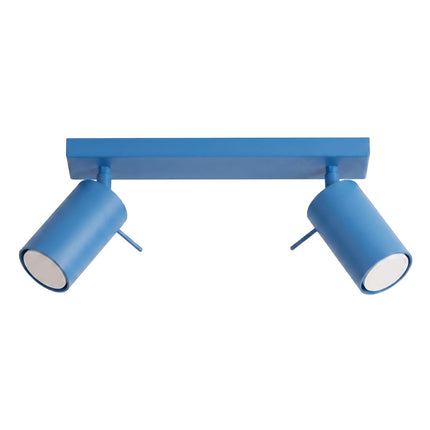 Plafonnier Directionnel 2 Spots LED Bleu Azur, packshot sur fond blanc