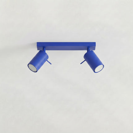 Plafonnier Directionnel 2 Spots LED Bleu Outremer, vue en situation