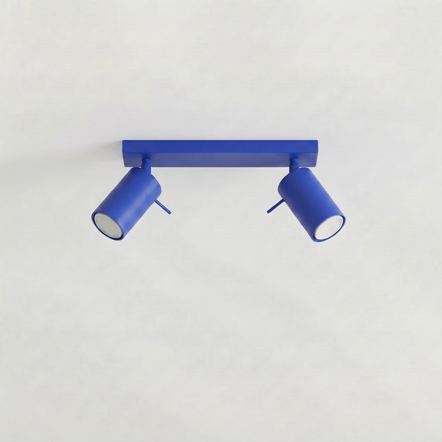 Plafonnier Directionnel 2 Spots LED Bleu Outremer, vue en situation