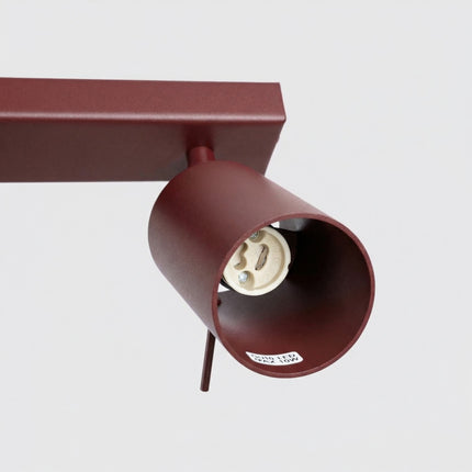 Plafonnier Directionnel 2 Spots LED Bordeaux, packshot de trois quarts