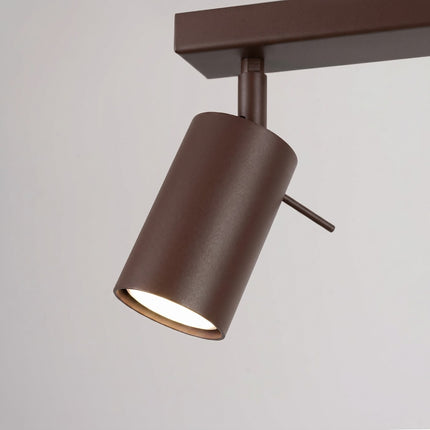Plafonnier Directionnel 2 Spots LED Brun Chocolat, vue sur fond coloré