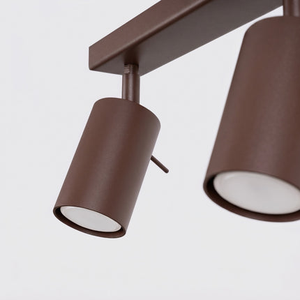 Plafonnier Directionnel 2 Spots LED Brun Chocolat, détail de la finition