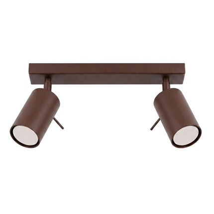 Plafonnier Directionnel 2 Spots LED Brun Chocolat, packshot sur fond blanc