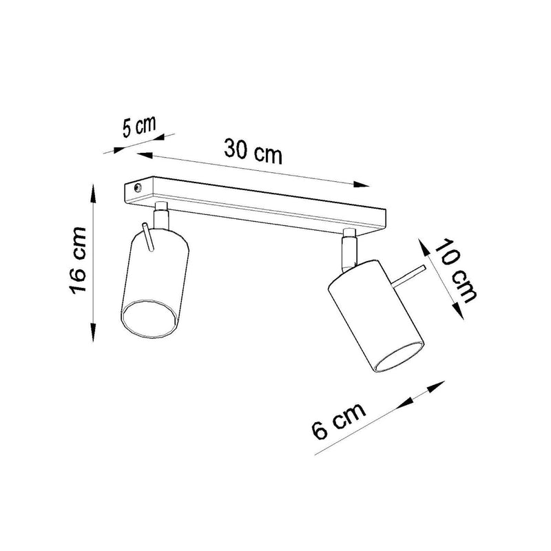 Dimensions Deckenleuchte Richtbar 2 LED-Spots Schokoladenbraun