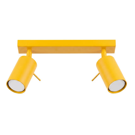 Plafonnier Directionnel 2 Spots LED Jaune Ambré, packshot sur fond blanc