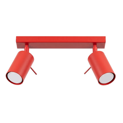 Plafonnier Directionnel 2 Spots LED Rouge Vif, packshot sur fond blanc