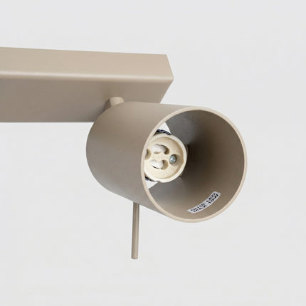 Plafonnier Directionnel 2 Spots LED Taupe, packshot de trois quarts