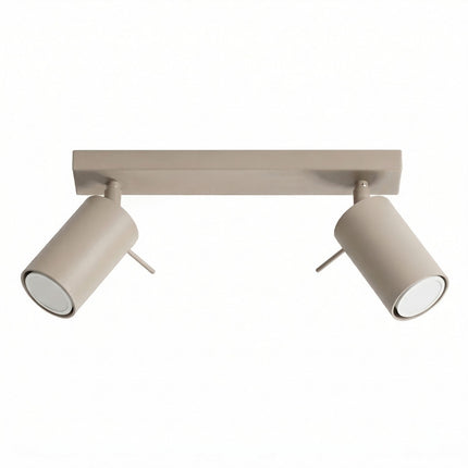 Plafonnier Directionnel 2 Spots LED Taupe, packshot sur fond blanc