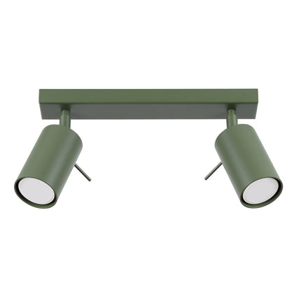 Plafonnier Directionnel 2 Spots LED Vert Olive, packshot sur fond blanc