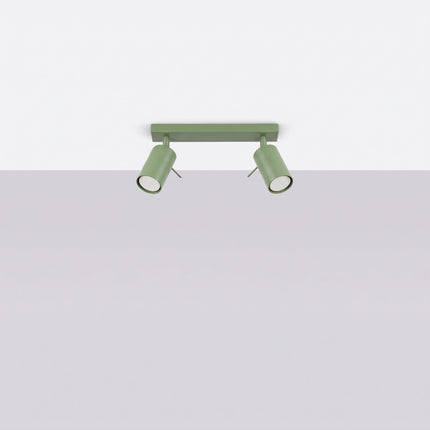 Plafonnier Directionnel 2 Spots LED Vert Sauge, vue en situation