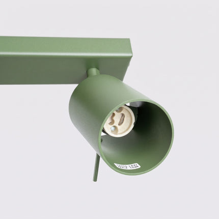 Plafonnier Directionnel 2 Spots LED Vert Sauge, packshot de trois quarts