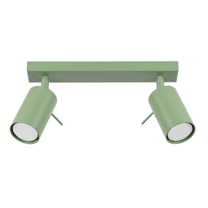 Plafonnier Directionnel 2 Spots LED Vert Sauge, packshot sur fond blanc