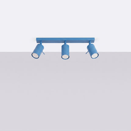 Plafonnier Directionnel 3 Spots LED Bleu Azur, vue en situation