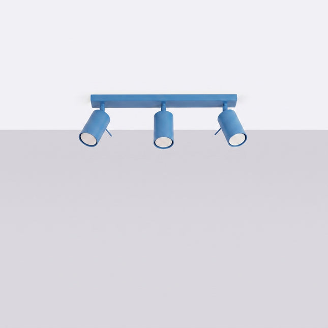 Plafonnier Directionnel 3 Spots LED Bleu Azur, vue en situation
