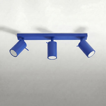 Plafonnier Directionnel 3 Spots LED Bleu Outremer, vue en situation