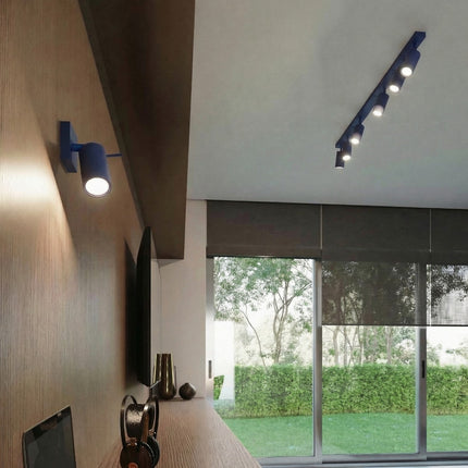 Plafonnier Directionnel 3 Spots LED Bleu Outremer, mise en situation