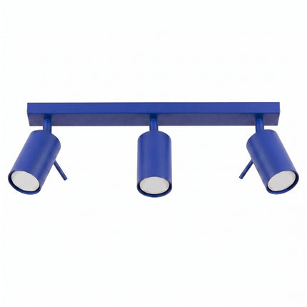 Plafonnier Directionnel 3 Spots LED Bleu Outremer, packshot sur fond blanc