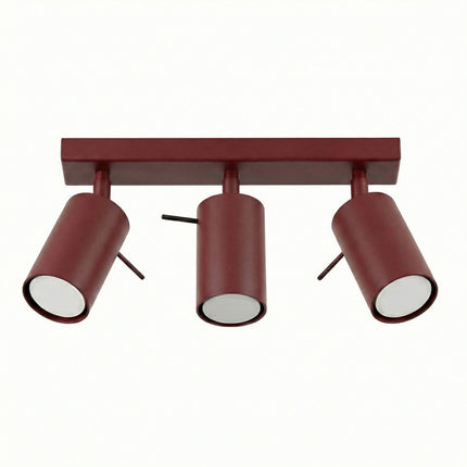 Plafonnier Directionnel 3 Spots LED Bordeaux, packshot sur fond blanc