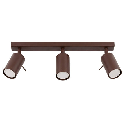 Plafonnier Directionnel 3 Spots LED Brun Chocolat, packshot sur fond blanc
