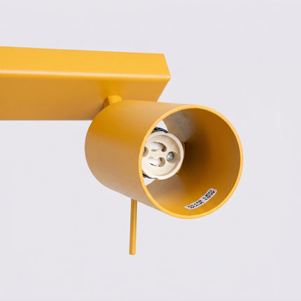 Plafonnier Directionnel 3 Spots LED Jaune Ambré, packshot de trois quarts