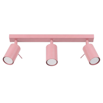 Plafonnier Directionnel 3 Spots LED Rose Poudré, packshot sur fond blanc