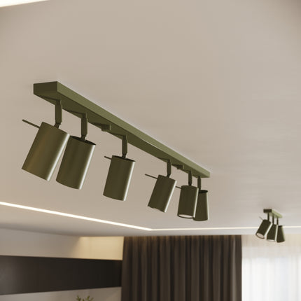 Plafonnier Directionnel 3 Spots LED Vert Olive, mise en situation 3