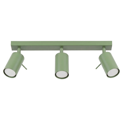 Plafonnier Directionnel 3 Spots LED Vert Sauge, packshot sur fond blanc