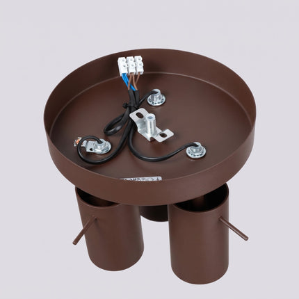 Plafonnier Directionnelle 3 Spots LED Acier Brun Chocolat Orientable, vue de détail