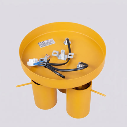 Plafonnier Directionnelle 3 Spots LED Acier Jaune Ambré Orientable, vue de détail