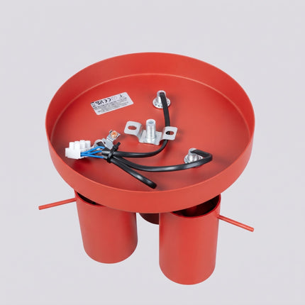 Plafonnier Directionnelle 3 Spots LED Acier Rouge Vif Orientable, vue de détail