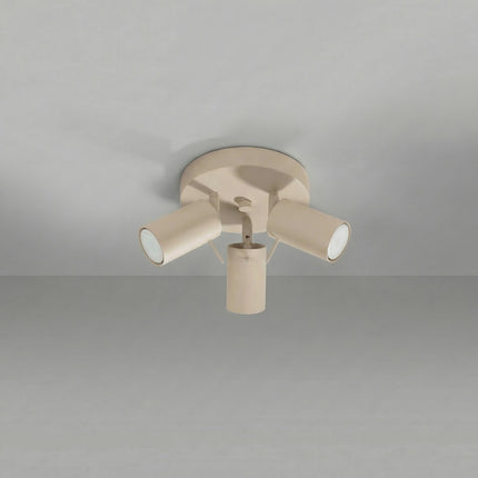 Plafonnier Directionnelle 3 Spots LED Acier Taupe Orientable, vue en situation