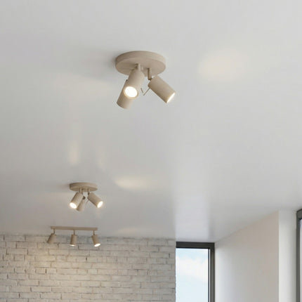Plafonnier Directionnelle 3 Spots LED Acier Taupe Orientable, mise en situation 3