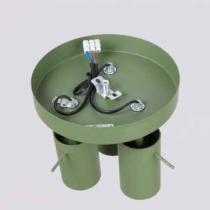 Plafonnier Directionnelle 3 Spots LED Acier Vert Sauge Orientable, vue de détail