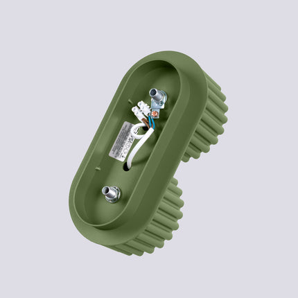 Platine et bornier de raccordement du plafonnier double Aura 2 vert olive