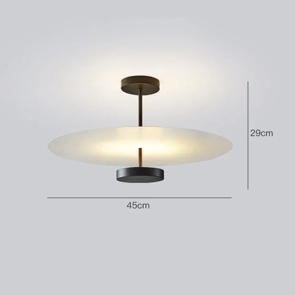 Plafonnier double cercle métal, modèle de 45 cm
