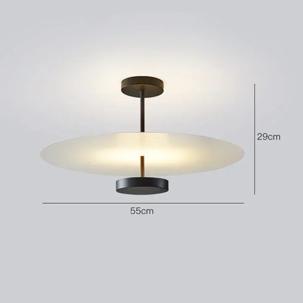 Plafonnier double cercle métal, grand modèle de 55 cm