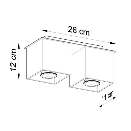 Plafonnier double cube LED gris dans un salon contemporain