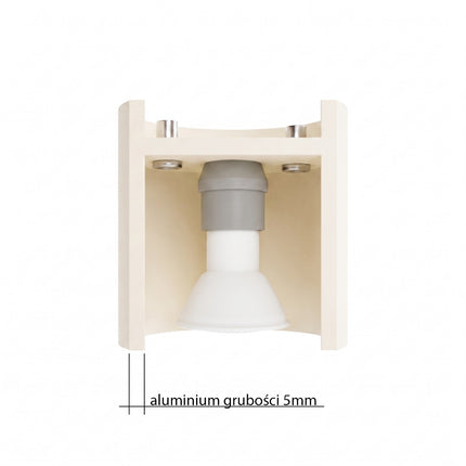 Plafonnier Double Cylindre LED beige clair, mécanisme et platine de montage