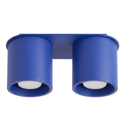 Plafonnier Double Cylindre LED bleu outremer, packshot sur fond blanc