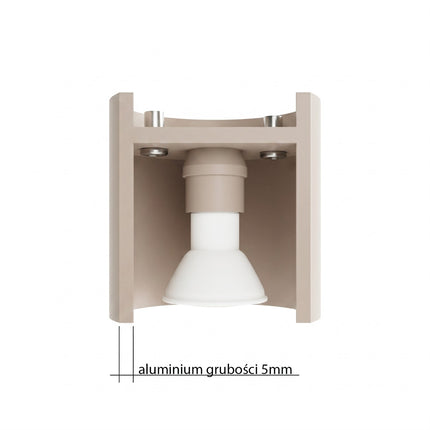 Plafonnier Double Cylindre LED taupe, mécanisme et platine de montage