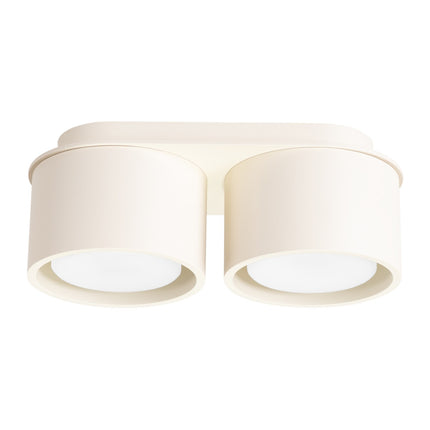 Plafonnier double Pastille beige, packshot sur fond blanc