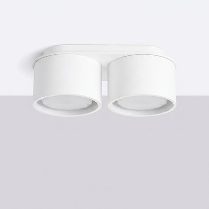 Plafonnier double Pastille blanc, vue en situation