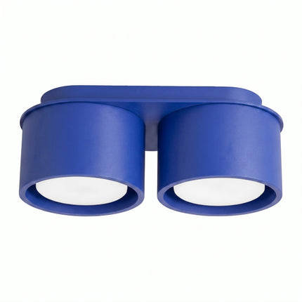 Plafonnier double Pastille bleu outremer, packshot sur fond blanc