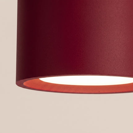 Plafonnier double Pastille bordeaux, vue de détail