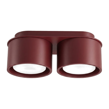 Plafonnier double Pastille bordeaux, packshot sur fond blanc