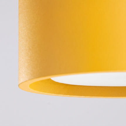 Plafonnier double Pastille jaune ambré, packshot de trois quarts