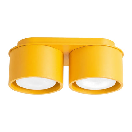 Plafonnier double Pastille jaune ambré, packshot sur fond blanc