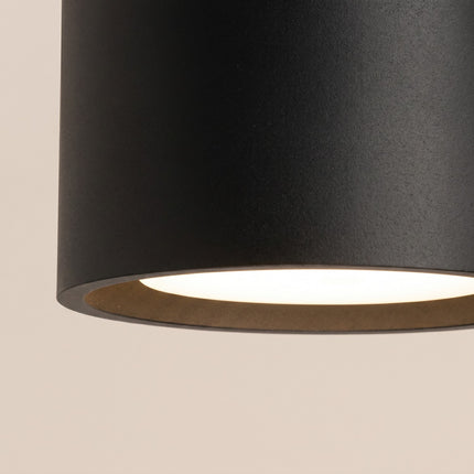 Plafonnier double Pastille noir, vue de détail
