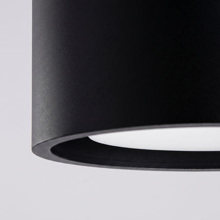 Plafonnier double Pastille noir, packshot de trois quarts